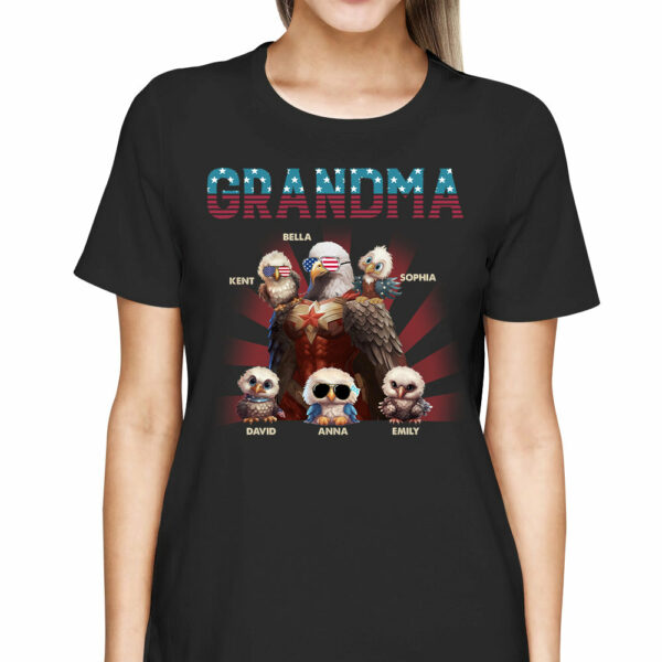 Grandma America Eagle Personalized Patriotic Bald Eagle Shirt - Image 2
