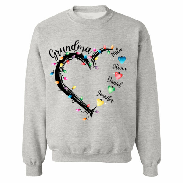 Grandma And Grandkids Christmas Light Personalized Shirts, Nickname And Names Can Be Changed - Image 10