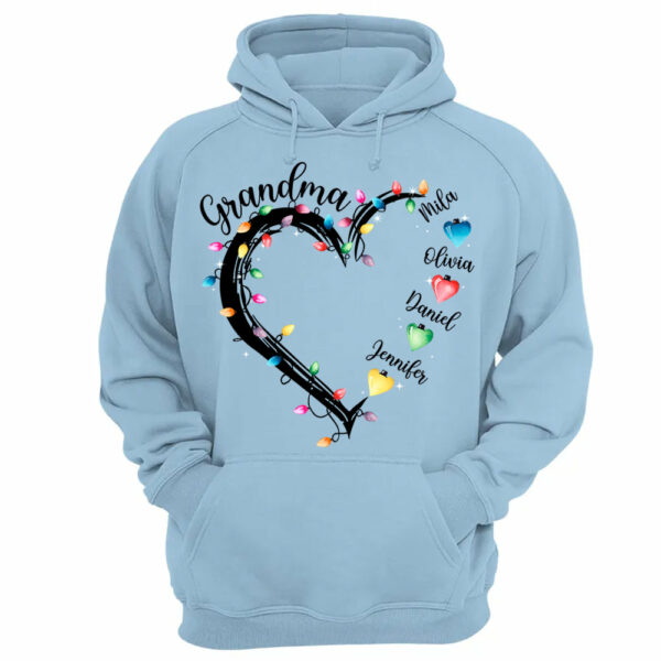 Grandma And Grandkids Christmas Light Personalized Shirts, Nickname And Names Can Be Changed - Image 11