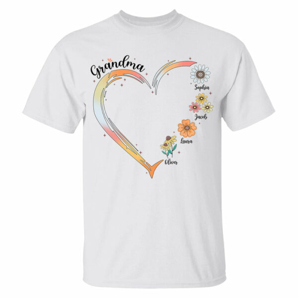 Grandma and Grandkids, Forever In Grandma's Heart - Family Personalized Custom Comfort Colors T-Shirt - Image 2