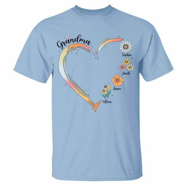 Grandma and Grandkids, Forever In Grandma's Heart - Family Personalized Custom Comfort Colors T-Shirt - Image 7