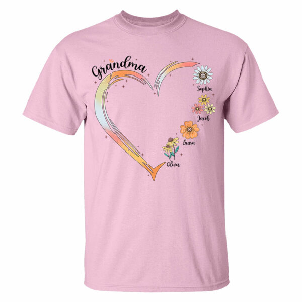 Grandma and Grandkids, Forever In Grandma's Heart - Family Personalized Custom Comfort Colors T-Shirt - Image 6