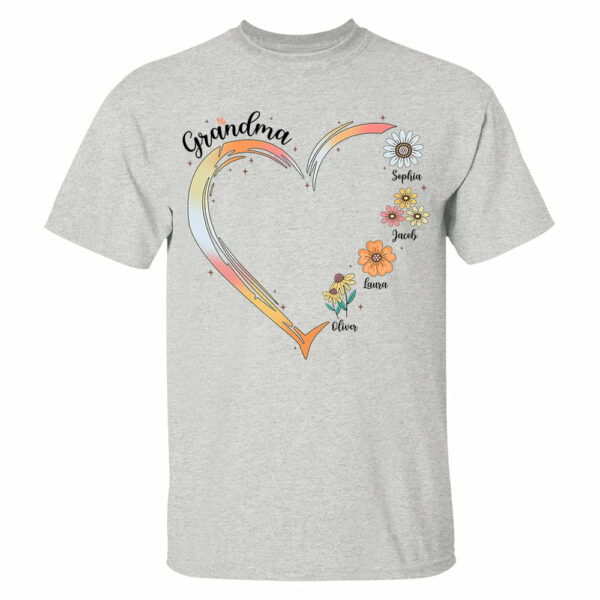 Grandma and Grandkids, Forever In Grandma's Heart - Family Personalized Custom Comfort Colors T-Shirt - Image 3