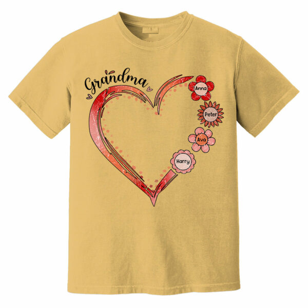 Grandma and Grandkids, Forever In Grandma's Heart - Family Personalized Custom Comfort Colors T-Shirt - Image 10