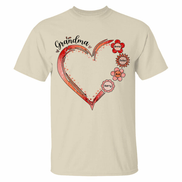 Grandma and Grandkids, Forever In Grandma's Heart - Family Personalized Custom Comfort Colors T-Shirt - Image 3