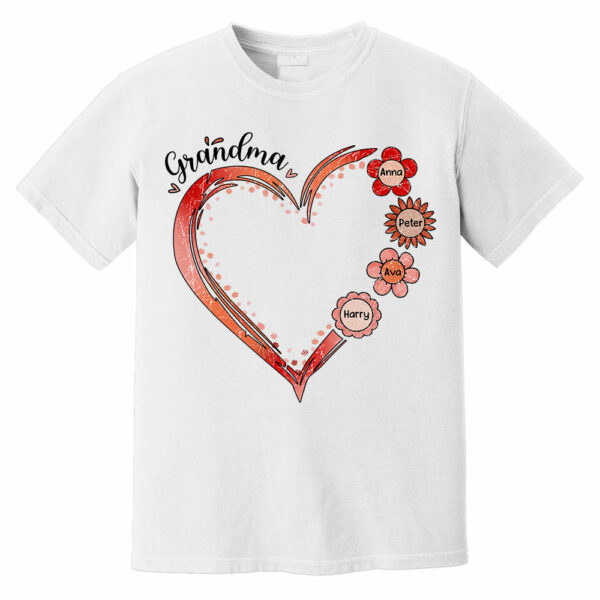 Grandma and Grandkids, Forever In Grandma's Heart - Family Personalized Custom Comfort Colors T-Shirt - Image 7