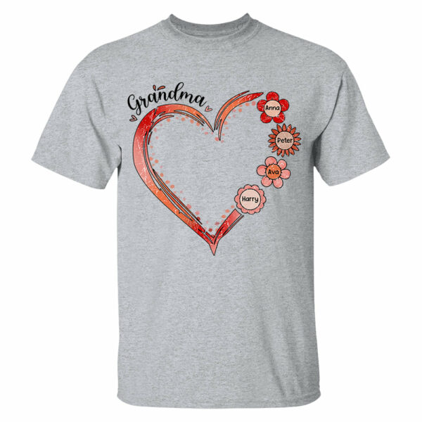 Grandma and Grandkids, Forever In Grandma's Heart - Family Personalized Custom Comfort Colors T-Shirt - Image 4