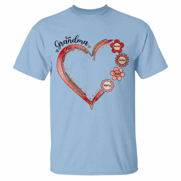 Grandma and Grandkids, Forever In Grandma's Heart - Family Personalized Custom Comfort Colors T-Shirt - Image 6