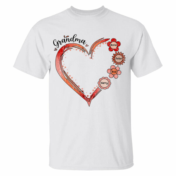 Grandma and Grandkids, Forever In Grandma's Heart - Family Personalized Custom Comfort Colors T-Shirt - Image 2