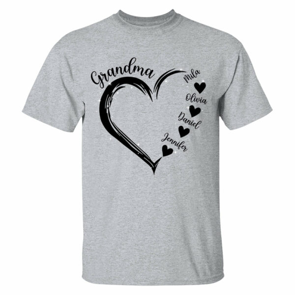 Grandma and Grandkids Hearts, Best Gift Birthday, New Mom Gift Shirt - Image 4