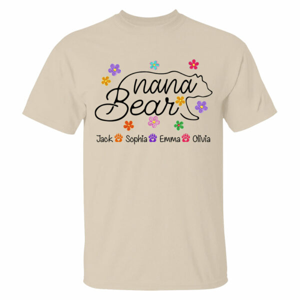 Grandma Bear Flower Color With Grandkids Personalized Shirt - Mother's Day Gift - Image 3