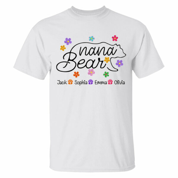Grandma Bear Flower Color With Grandkids Personalized Shirt - Mother's Day Gift - Image 2