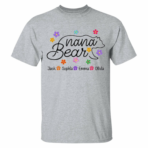 Grandma Bear Flower Color With Grandkids Personalized Shirt - Mother's Day Gift - Image 4
