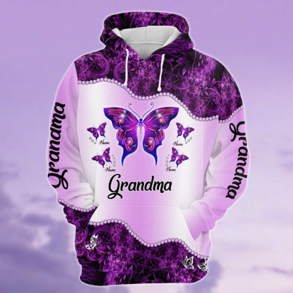 Grandma Butterflies Custom All Over Print Shirt Legging For Grandma Nana - Image 3