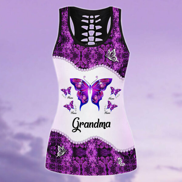Grandma Butterflies Custom All Over Print Shirt Legging For Grandma Nana - Image 4