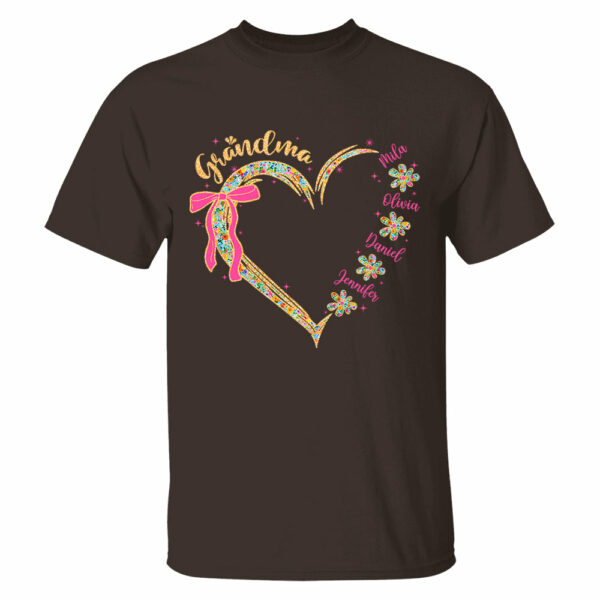 Grandma Floral Heart - Cute Personalized Shirt For Grandma Mother's Day NA04 - Image 7