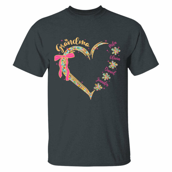 Grandma Floral Heart - Cute Personalized Shirt For Grandma Mother's Day NA04 - Image 5