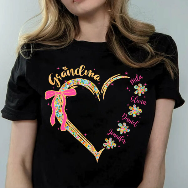 Grandma Floral Heart - Cute Personalized Shirt For Grandma Mother's Day NA04