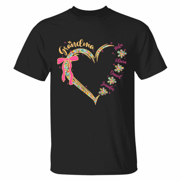 Grandma Floral Heart - Cute Personalized Shirt For Grandma Mother's Day NA04 - Image 4