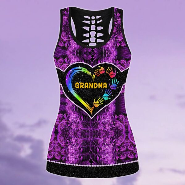 Grandma Heart And Grandkids Hands Personalized All Over Print Shirt, 3D Hoodie, Tank Top And Legging Set For Grandma - Image 5