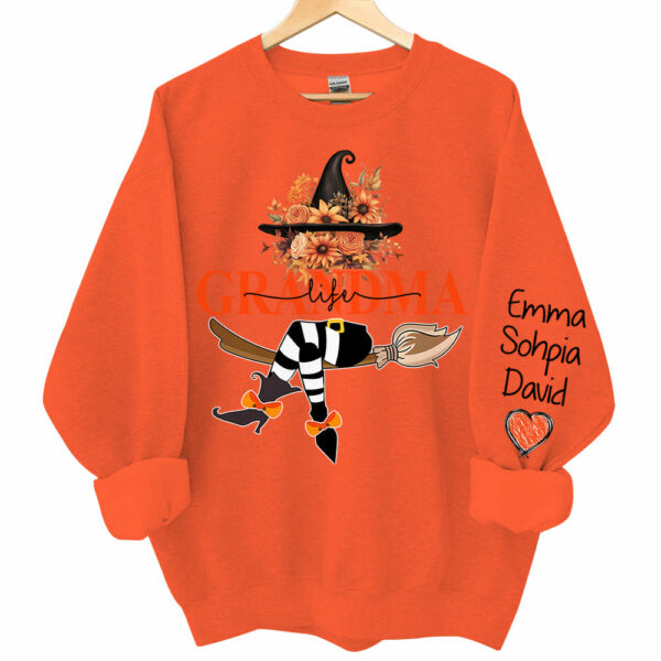Grandma Life Halloween Autumn Personalized Sweatshirt - Image 8