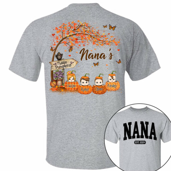 Grandma Little Pumpkin Autumn Personalized Shirt - Image 3