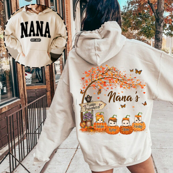 Grandma Little Pumpkin Autumn Personalized Shirt