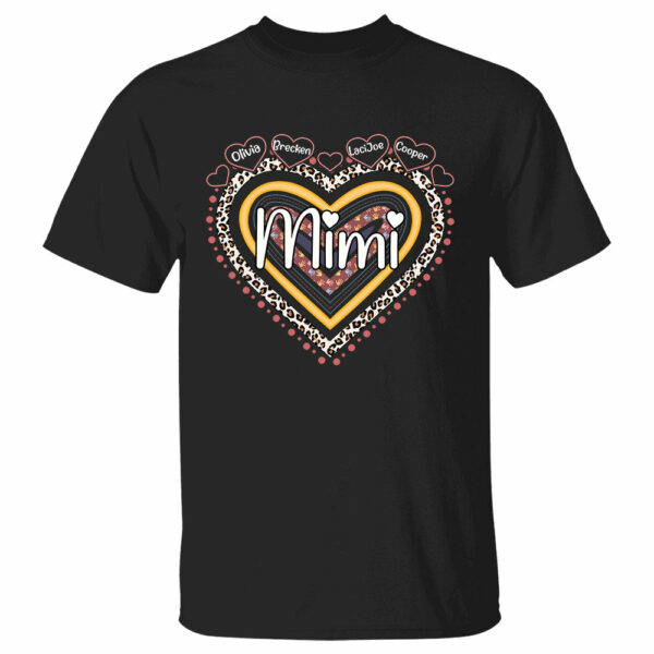 Grandma Nana Rainbow Leopard Heart Personalized Shirts For Grandma - Image 2