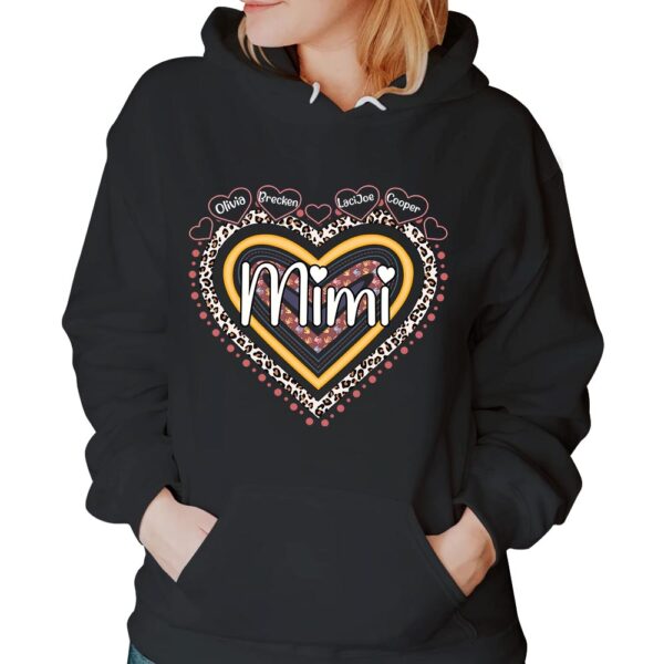 Grandma Nana Rainbow Leopard Heart Personalized Shirts For Grandma - Image 5