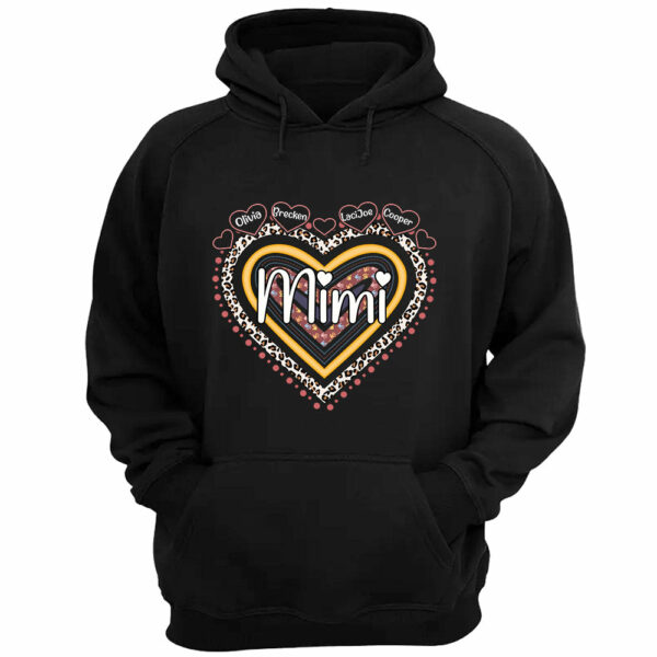 Grandma Nana Rainbow Leopard Heart Personalized Shirts For Grandma - Image 4