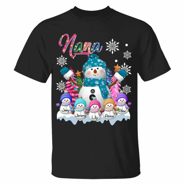 Grandma Snowman & Kid Christmas Tree Personalized Shirt Vr2 - Image 2