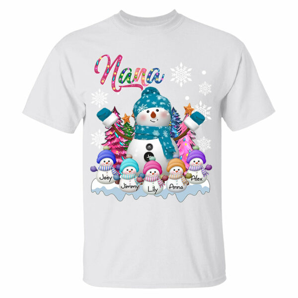 Grandma Snowman & Kid Christmas Tree Personalized Shirt Vr2 - Image 5