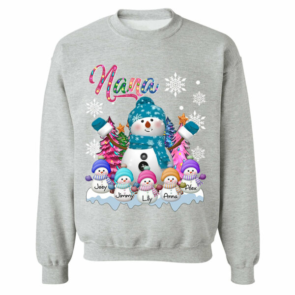 Grandma Snowman & Kid Christmas Tree Personalized Shirt Vr2 - Image 9