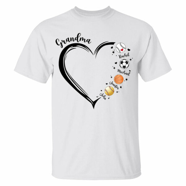 Grandma, Sport Mom Heart, Personalized Shirt, Gift For Mother's Day T1807 - Image 2