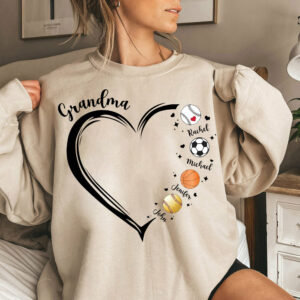Grandma, Sport Mom Heart, Personalized Shirt, Gift For Mother's Day T1807