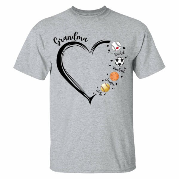 Grandma, Sport Mom Heart, Personalized Shirt, Gift For Mother's Day T1807 - Image 3