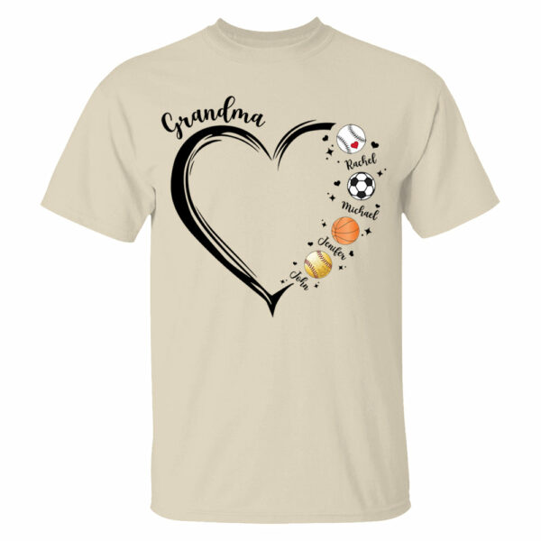 Grandma, Sport Mom Heart, Personalized Shirt, Gift For Mother's Day T1807 - Image 4