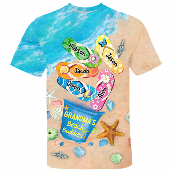 Grandma's Beach Buddies Summer Flip Flop Personalized All Over Print Shirts