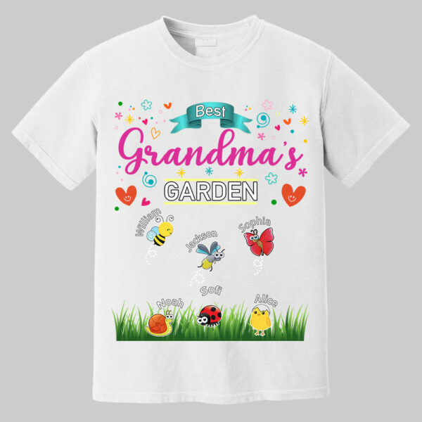 Grandma's Garden, Personalized Mama Shirt, Custom Gift For Nickname and Kids Names T1807 - Image 2