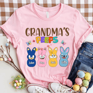 Grandma's Peeps Bunny Easter, Custom Grandma And Kids, Easter Day Gift
