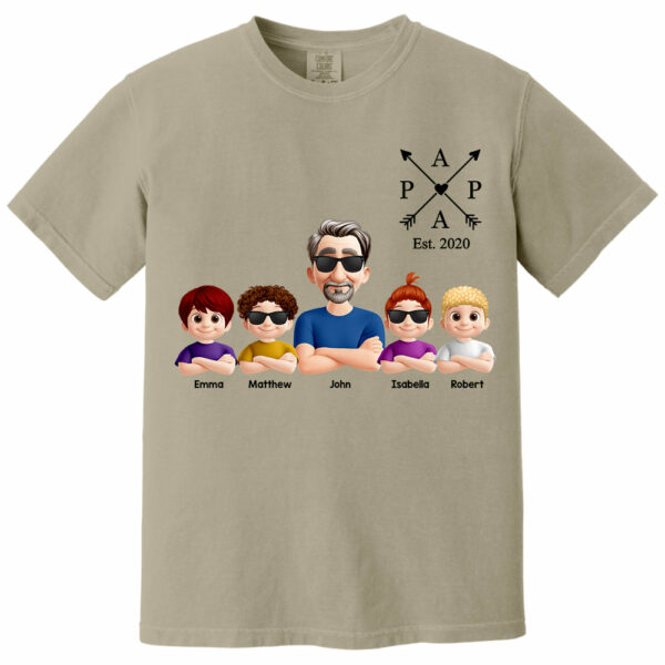 Grandpa And Grandkids Heart Arrow Est. Year Gift For Grandpa - Personalized Shirt Father's Day Gift 2025 Do98 - Image 14