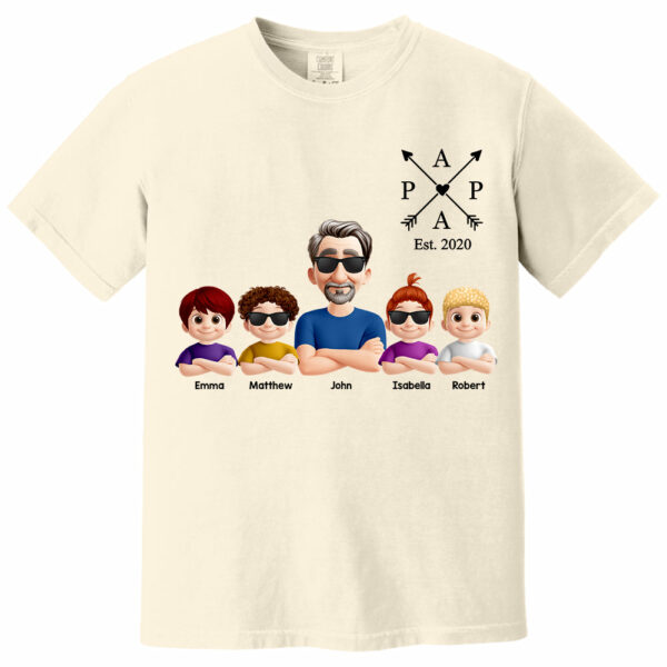 Grandpa And Grandkids Heart Arrow Est. Year Gift For Grandpa - Personalized Shirt Father's Day Gift 2025 Do98 - Image 13