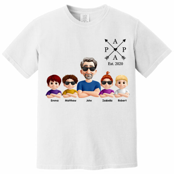 Grandpa And Grandkids Heart Arrow Est. Year Gift For Grandpa - Personalized Shirt Father's Day Gift 2025 Do98 - Image 12