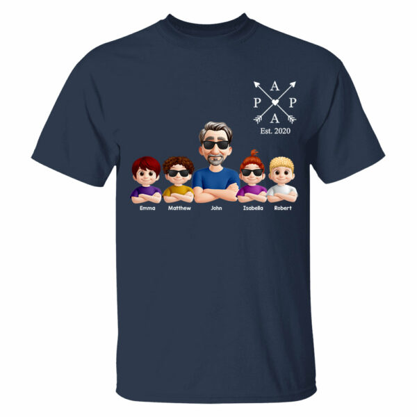 Grandpa And Grandkids Heart Arrow Est. Year Gift For Grandpa - Personalized Shirt Father's Day Gift 2025 Do98 - Image 4