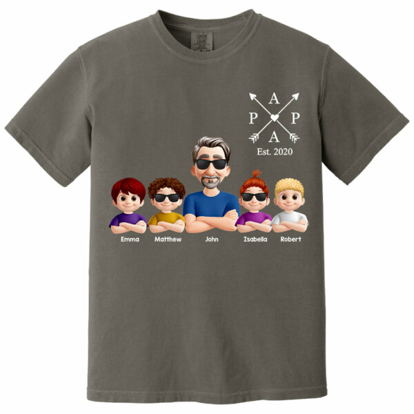 Grandpa And Grandkids Heart Arrow Est. Year Gift For Grandpa - Personalized Shirt Father's Day Gift 2025 Do98 - Image 9