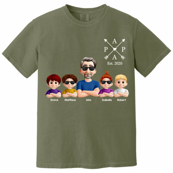 Grandpa And Grandkids Heart Arrow Est. Year Gift For Grandpa - Personalized Shirt Father's Day Gift 2025 Do98 - Image 10