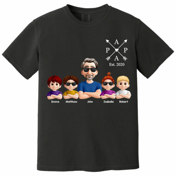 Grandpa And Grandkids Heart Arrow Est. Year Gift For Grandpa - Personalized Shirt Father's Day Gift 2025 Do98 - Image 8