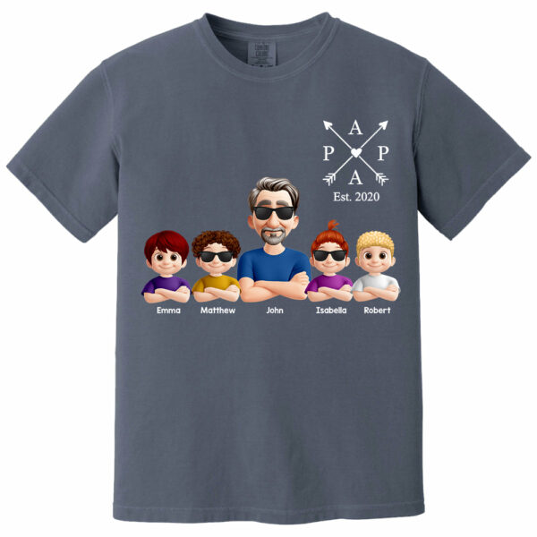 Grandpa And Grandkids Heart Arrow Est. Year Gift For Grandpa - Personalized Shirt Father's Day Gift 2025 Do98 - Image 11