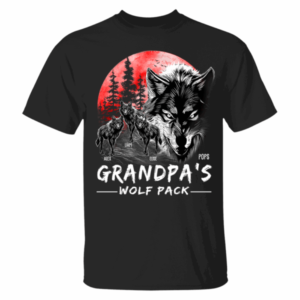 Grandpa Wolf Pack Personalized Shirt - Perfect Father's Day Gift for Dad - Image 2