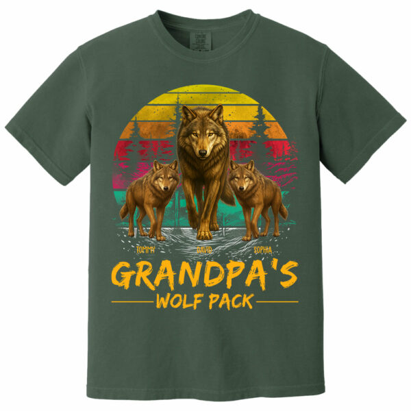 Grandpa Wolf Pack Personalized Vintage Shirt For Grandpa - Image 13